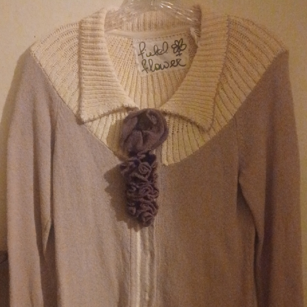 Cream and Purple Cardigan